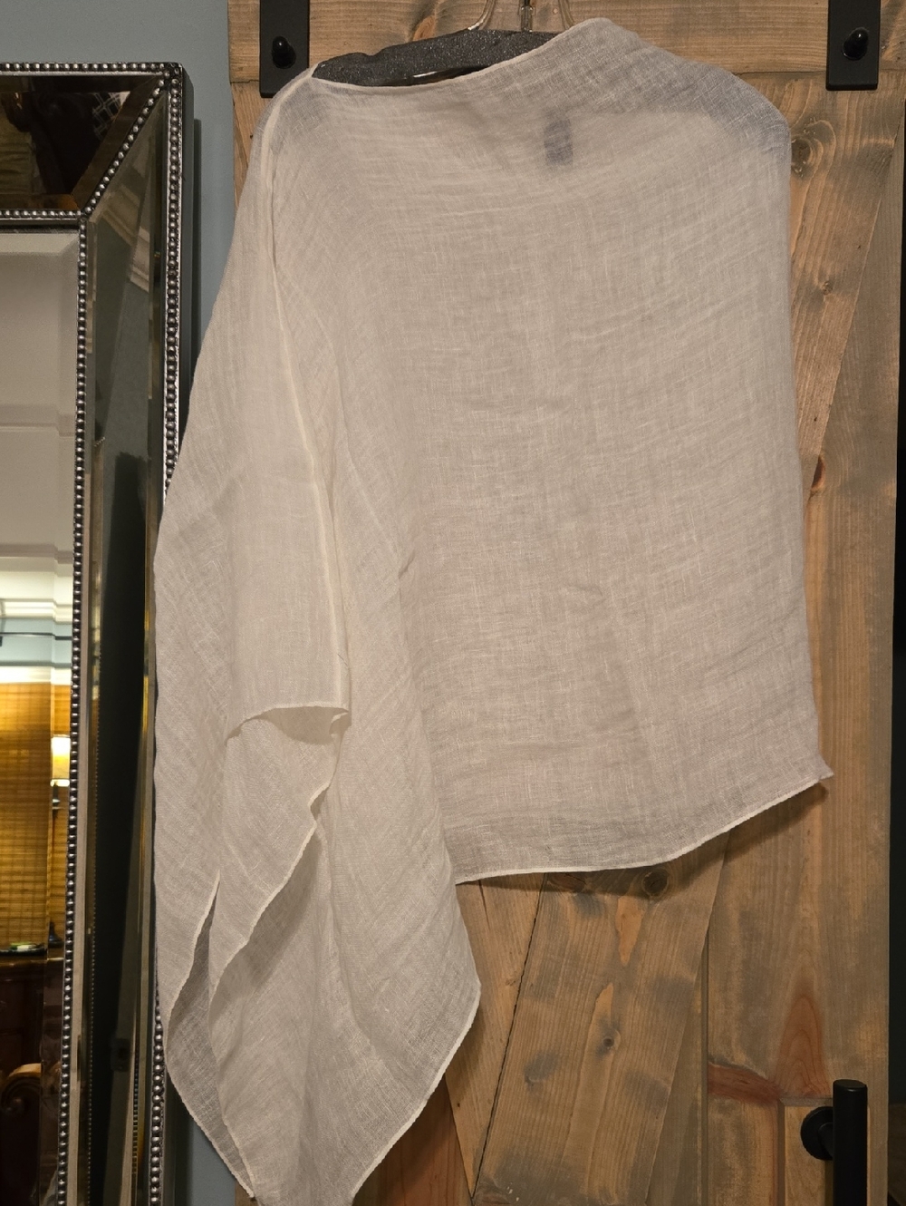 Eileen Fisher Organic Ivory Linen Wrap Scarf